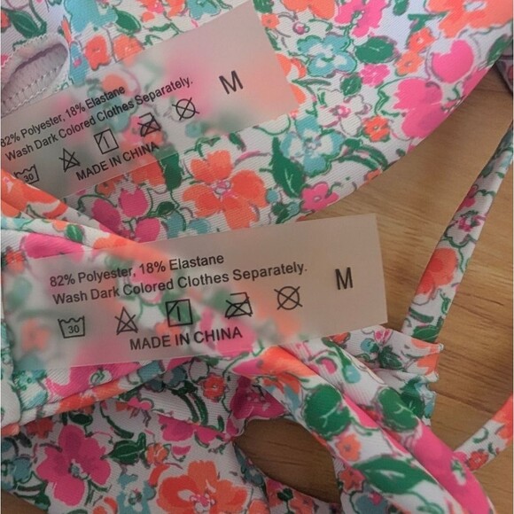 Shein Women's Ditsy Floral Criss-Cross Backless Bikini Swim Set Size Medium NEW - Picture 8 of 9